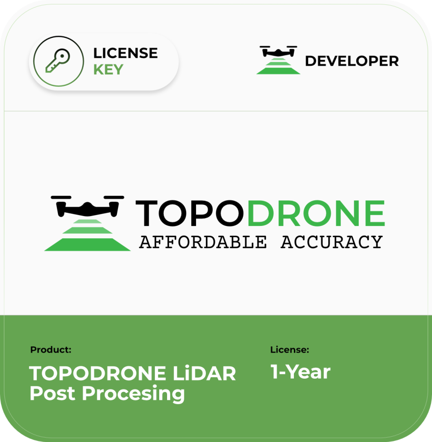 TOPODRONE LiDAR Post Processing 1-Year License